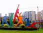 体育运动雕塑 城市图标 人形 图案 抽象 动感 动作 体育元素 奥运 运动 色彩 舞动 标志 体操