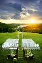 Sunset wedding on Grandview Lawn