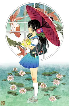 【漂浮在水面的妖精】睡莲特辑 : 大家知道“睡莲”这个名字的由来吗？ 睡莲会在阳光强烈时开花，在傍晚时分则会像睡着了一样闭上花朵，因此便被称作“睡觉的莲花”。
睡莲的学名是“Nymphaea L.”。据说这个名字是由希腊神话中，水之妖精宁芙（Nymph）在看到有人类靠近时，就会逃到池子中变成睡莲的花的故事而来的。法国印象派画家克劳德•莫奈曾在庭院里为睡莲建了一个池塘，并创作了200余部系列名画——《睡莲》。莫奈或许也是为睡莲如妖精般神秘的美所吸引了吧。
今天就为大家送上以漂浮在水面的神秘的“睡莲”为主题绘