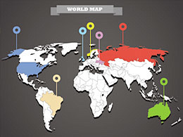 矢量世界地图信息图素材