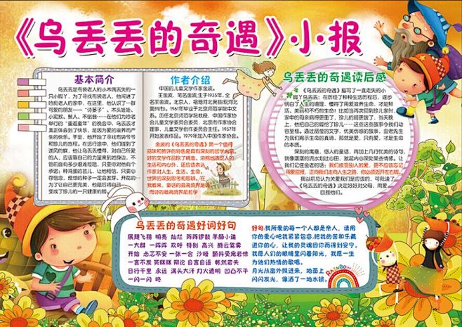 关于乌丢丢的奇遇记的手抄报