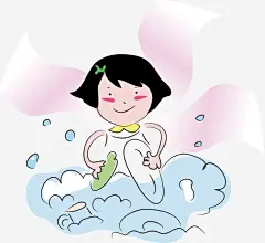 刷盘子的女孩免抠素材_新图网 https://ixintu.com 做家务 女孩 手绘 盘子