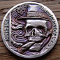 PAUL HOLBRECT HOBO NICKEL - THE JOY OF A GOOD CIGAR - 1937 BUFFALO NICKEL REVERSE CARVING