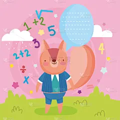 松鼠,可爱的,泡泡,数字,重返校园,说话,教育