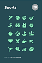 Sports and Games Icon Set — from the Pixi Collection. Includes 46 vector-based icons.