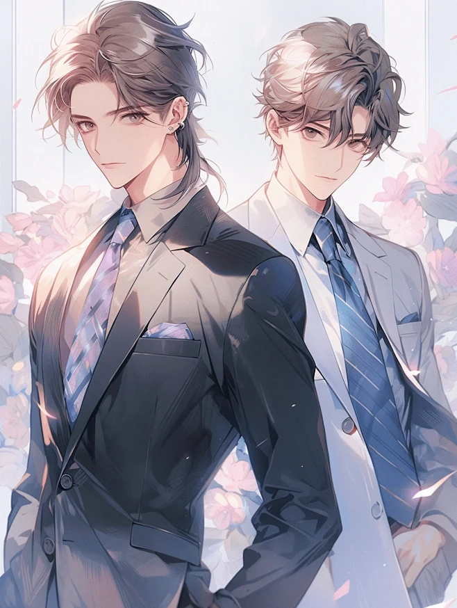 可商用底图｜现代双男主-花瓣网