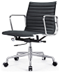 M341 Eames Aluminum Group Style Office Chair in Black Leather - modern - task chairs - Meelano