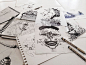 Samuel Gomez黑白大幅手绘作品 - 视觉中国设计师社区