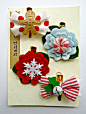 Christmas Hair Clip  Felt Flower hair clips with by giddyupandgrow, $24.00: