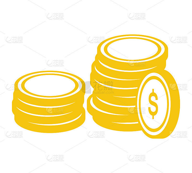 金币图标。钱的设计。黄金是美元扁平的象征。矢量图