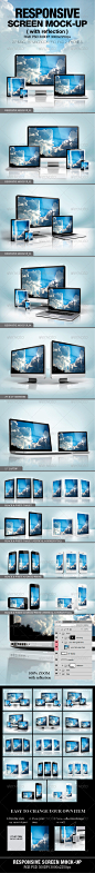 Responsive Screen Mock-up手机平板显示器场景模型素材贴图模板-淘宝网