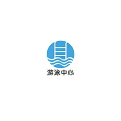 游泳中心培训手绘头像logo
