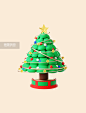 C4D圣诞圣诞节3D立体卡通圣诞树图片_潮国创意
