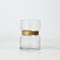现代简约玻璃花瓶创意时尚金色铜环装饰透明花瓶北欧客厅插花花器-淘宝网