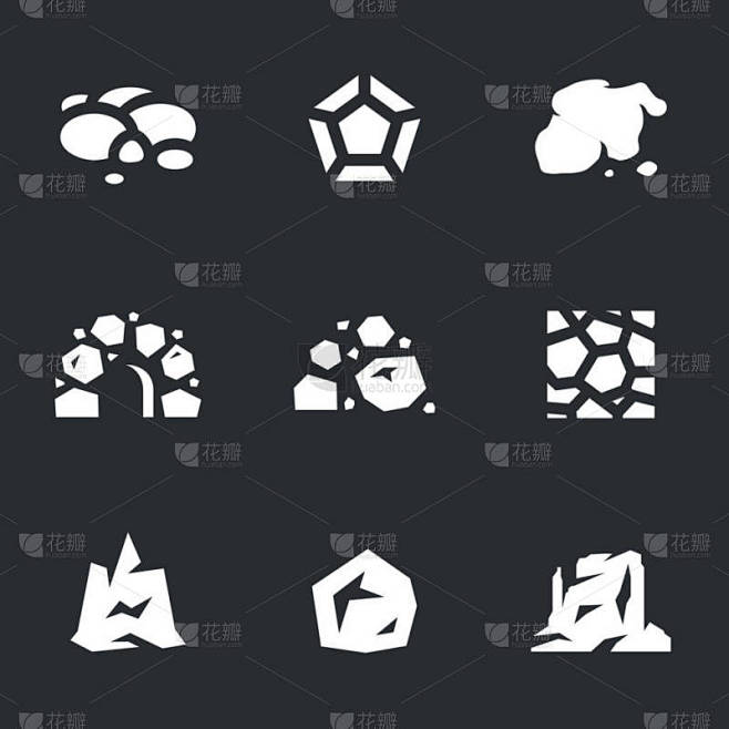 向量组的石头图标.