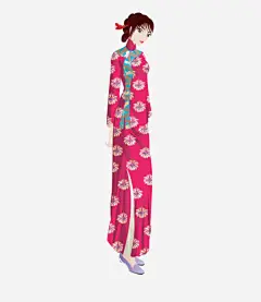 红色旗袍女子免抠素材 裙子 设计图片 免费下载 页面网页 平面电商 创意素材 png素材