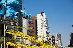 清溪川

刚刚经历过的韩国游艇沉船事件所以街道上都是祈福的横幅。,季聋