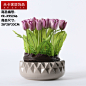 家居装饰品【郁金香艺术插花】现代风格仿真花艺粉色客厅角机软装-淘宝网