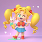 Baby Usagi, Marcela Rodriguez : Sailor Moon fan art modelled and rendered in Blender3D