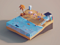 Low Poly Worlds: Baywach environment sea summer beach baywatch gaming story blender3d unity3d darkfejzr color game lowpoly illustration 3d