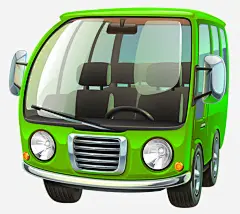 绿色汽车高清素材 大巴 手绘 汽车 绿色 免抠png 设计图片 免费下载