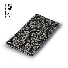 犟牛原创长卡包新款中国风真牛皮民族风女士复古名片包印花卡片包