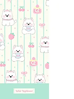 1008壁纸｜薄荷绿条纹款西高地小狗狗 - 小红书