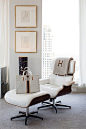 White Eames chair: 