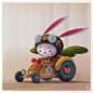 Rabbit Racer : Illustration of a Rabbit Racer