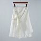 2022年女装春季新款白色超仙荷叶边雪纺纱裙不规则高腰半身长裙女-淘宝网