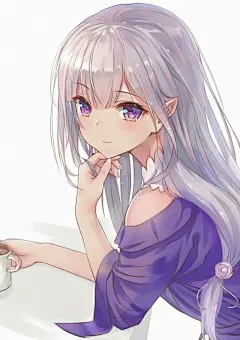 #艾米莉亚碳#二次元，动漫，美少女，萌妹子，银发，精灵耳，壁纸
上传者：泽荷