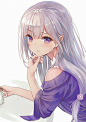 #艾米莉亚碳#二次元，动漫，美少女，萌妹子，银发，精灵耳，壁纸
上传者：泽荷