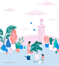 夏季粉色风景插图插画AI素材_VIP素材_乐分享素材网_psd素材_平面素材_png素材_免费素材_ppt模板_共享素材平台