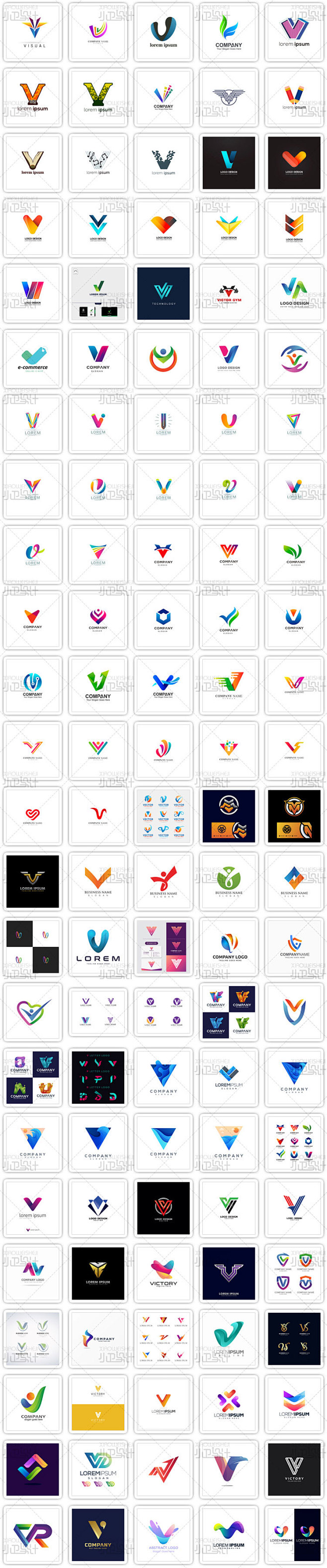 字母系列V LOGO商标设计vi素材包 ai矢量源文件淘宝店标微商标志-淘宝网