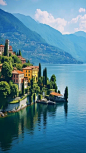 lake como italy, sky, beautiful background, wallpaper, photograph, realistic, stock photo