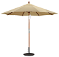Galtech International 239 9' 4 Pulley Rotational Tilt Dark Wood Umbrella transitional-outdoor-umbrellas