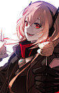 Anime 1400x2200 anime anime girls digital art artwork portrait display vertical white hair red eyes open mouth long hair short hair food cake Girls Frontline Girls' Frontline M4 SOPMOD II (Girls Frontline) simple background
