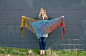 Find Your Fade Shawl unwrapped showing a rainbow of colors