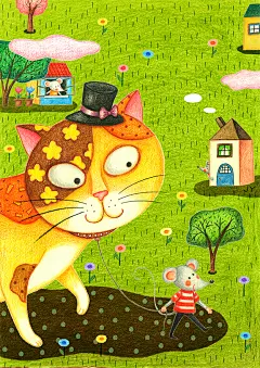 童书封面，彩铅，手绘 桌面壁纸插画