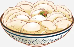 手绘饺子素材