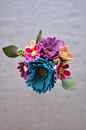 Peony Daisy & Wildflower Felt Flower Bouquet / by LeaphBoutique: 