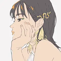流畅的线稿，日系风插画，尾崎智美作品