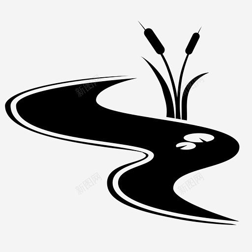 溪流水莉莉河流图标 标志 UI图标 设计图片 免费下载 页面网页 平面电商 创意素材