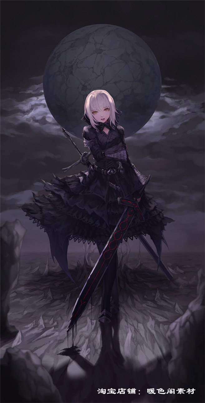 Fate/FGO系列角色黑化saber(saber alter)图集高清壁纸图片素材-淘宝网