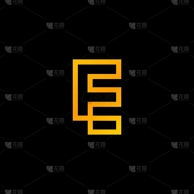 E字母图标设计为矢量格式素材-花瓣网