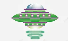 绿色闪亮科幻飞船图标 创意素材