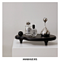 COLORHUNTER 法式香薰托盘奶油风复古黑色蜡烛盘玄关置物桌面装饰-淘宝网