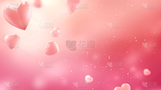 背景通用简约横板爱心背景图片素材