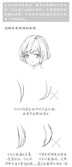 #绘画学习# 发丝、发簇、发梢、发根绘制教程！一头秀发其实有大学问呢，小面就跟着CC动漫社 一起了解头发的秘密吧！转需学习~ #设计小课堂# -花瓣网
