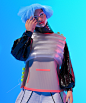 3D art clothing design Fashion  model Set the style visual effect